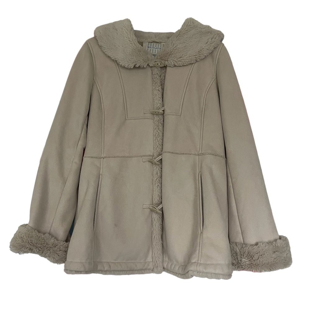 White Stag Faux Fur Lined Beige Jacket L 12/14